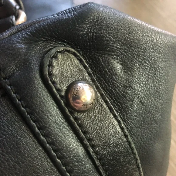 Salvatore Ferragamo Gancini Metal Fittings Leather Tote Bag. - Picture 14 of 16